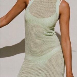SOLID & STRIPED Light Green Mesh Knit Top